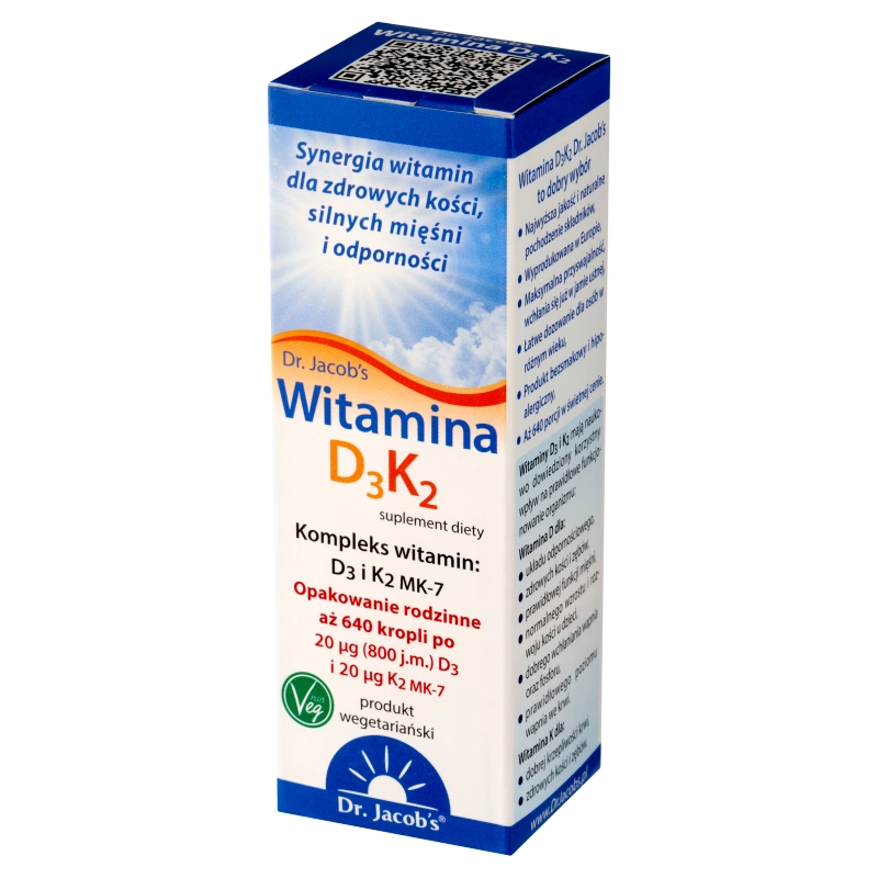 Dr. Jacob's Witamina D3K2, krople w butelce, 20 ml