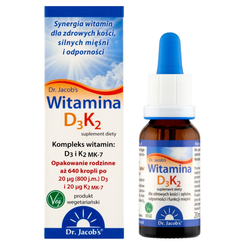 Dr. Jacob's Witamina D3K2, krople w butelce, 20 ml