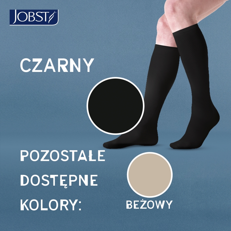JOBST Travel, podkolanówki uciskowe dla podróżujących 15-20mmHg rozmiar 1 czarne, 1 para