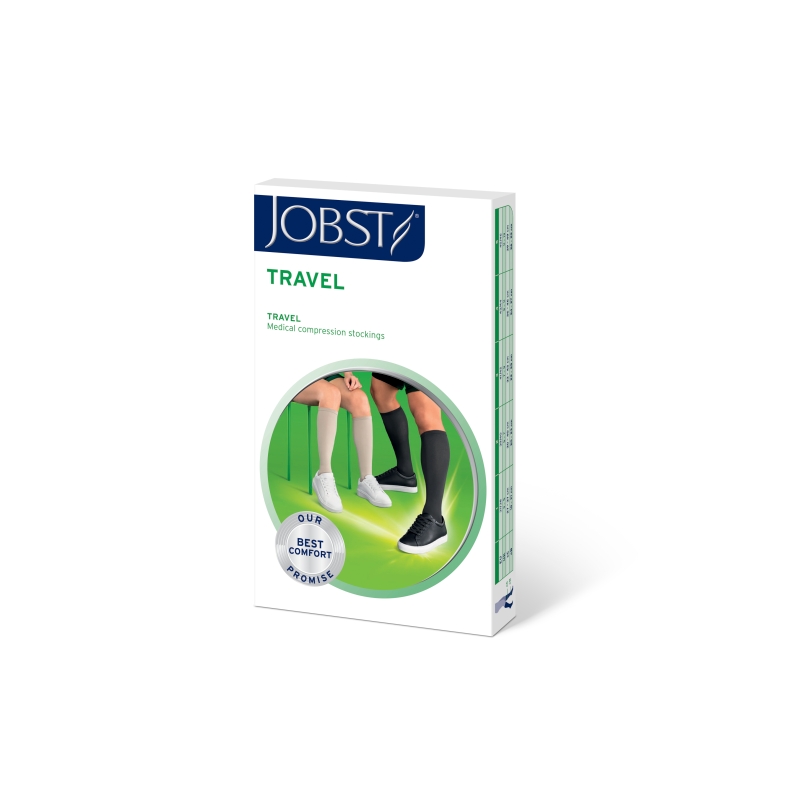 JOBST Travel, podkolanówki uciskowe dla podróżujących 15-20mmHg rozmiar 2 czarne, 1 para