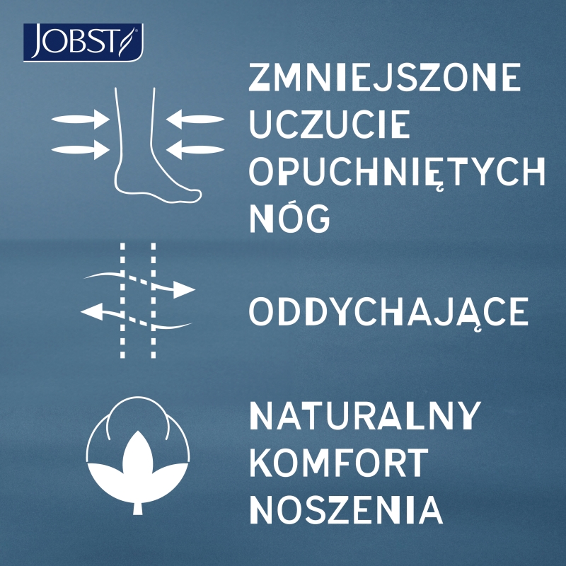 JOBST Travel, podkolanówki uciskowe dla podróżujących 15-20mmHg rozmiar 5 czarne, 1 para