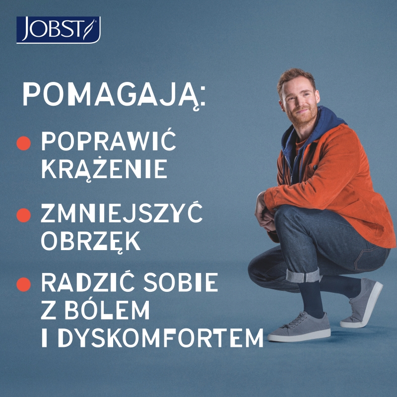 JOBST Travel, podkolanówki uciskowe dla podróżujących 15-20mmHg rozmiar 5 czarne, 1 para