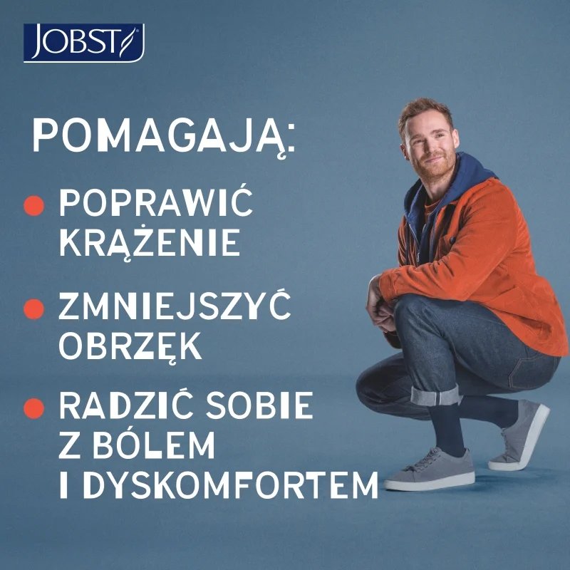JOBST Travel, podkolanówki uciskowe dla podróżujących 15-20mmHg rozmiar 5 czarne, 1 para