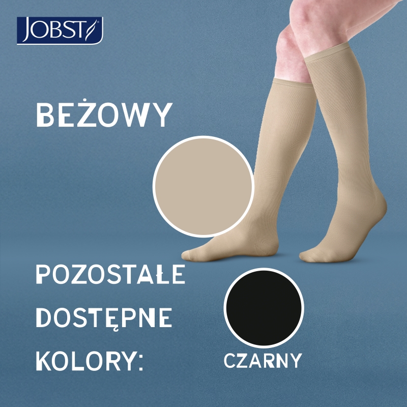 JOBST Travel, podkolanówki uciskowe dla podróżujących 15-20mmHg rozmiar 5 beż, 1 para