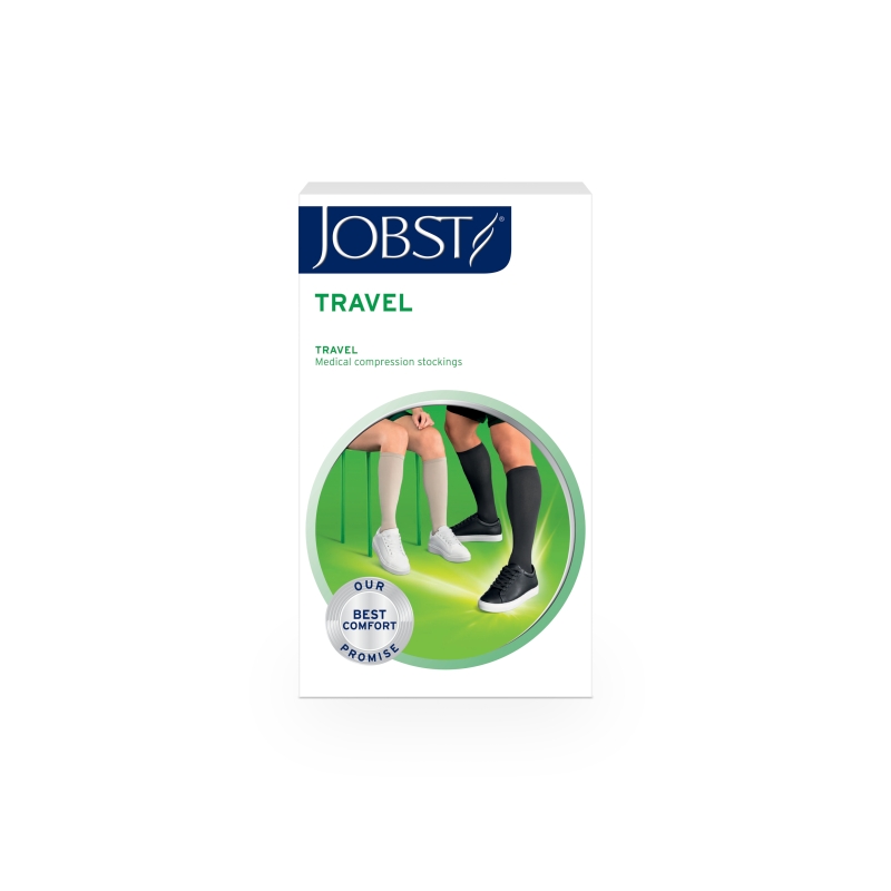 JOBST Travel, podkolanówki uciskowe dla podróżujących 15-20mmHg rozmiar 5 beż, 1 para