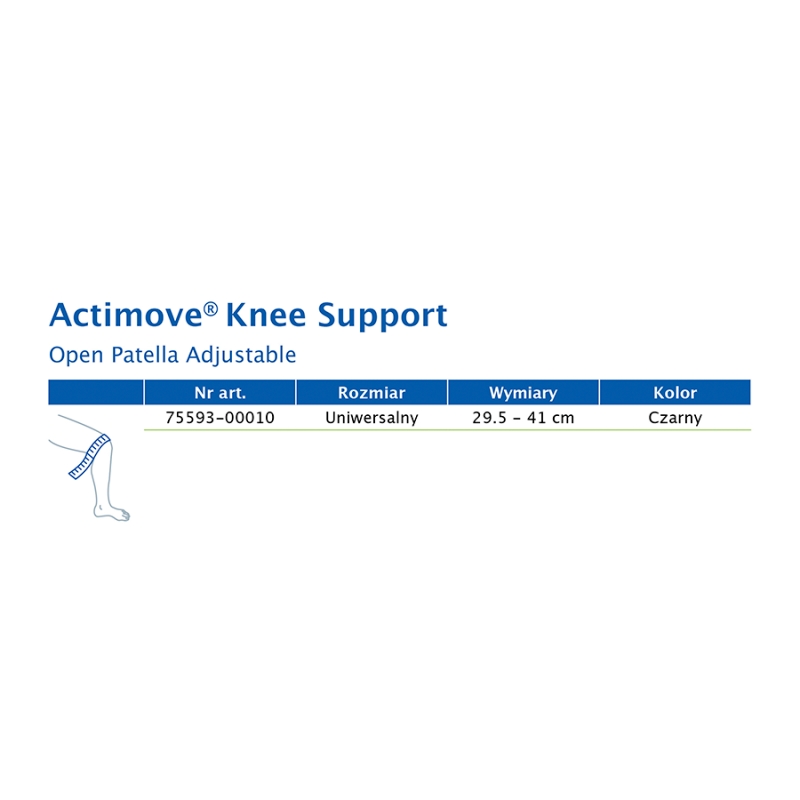 Actimove Sports Edition, orteza stawu kolanowego z odsłoniętą rzepką, czarna, 1 szt.