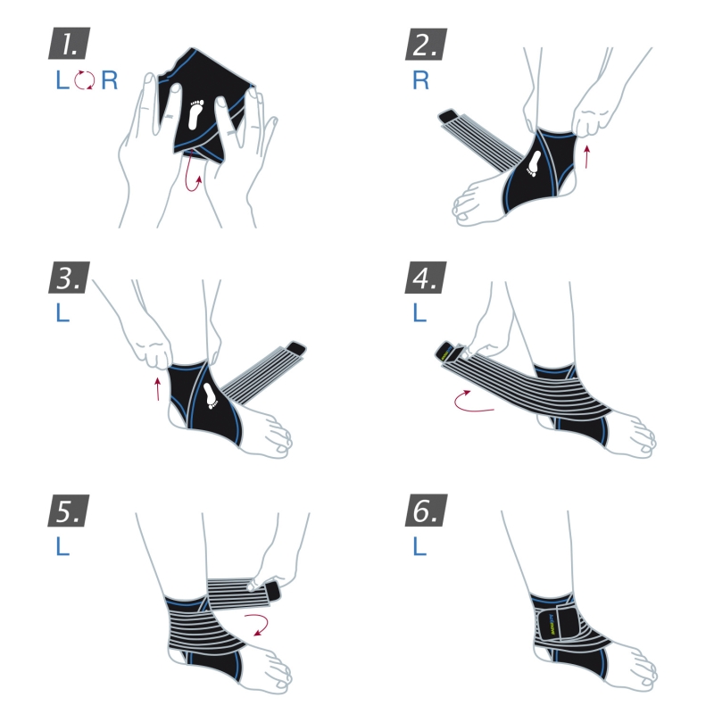 Actimove Sports Edition , stabilizator stawu skokowego z elastycznym pasem do owijania, rozmiar M, 1 szt.