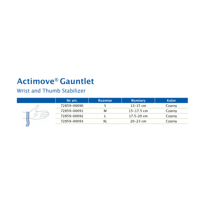 Actimove Professional Line, orteza stabilizująca nadgarstek i kciuk, rozmiar XL, 1 szt.
