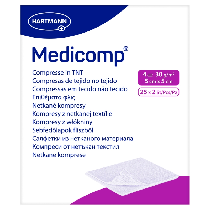 Kompresy MEDICOMP, jałowe, 5 x 5 cm 50 szt.