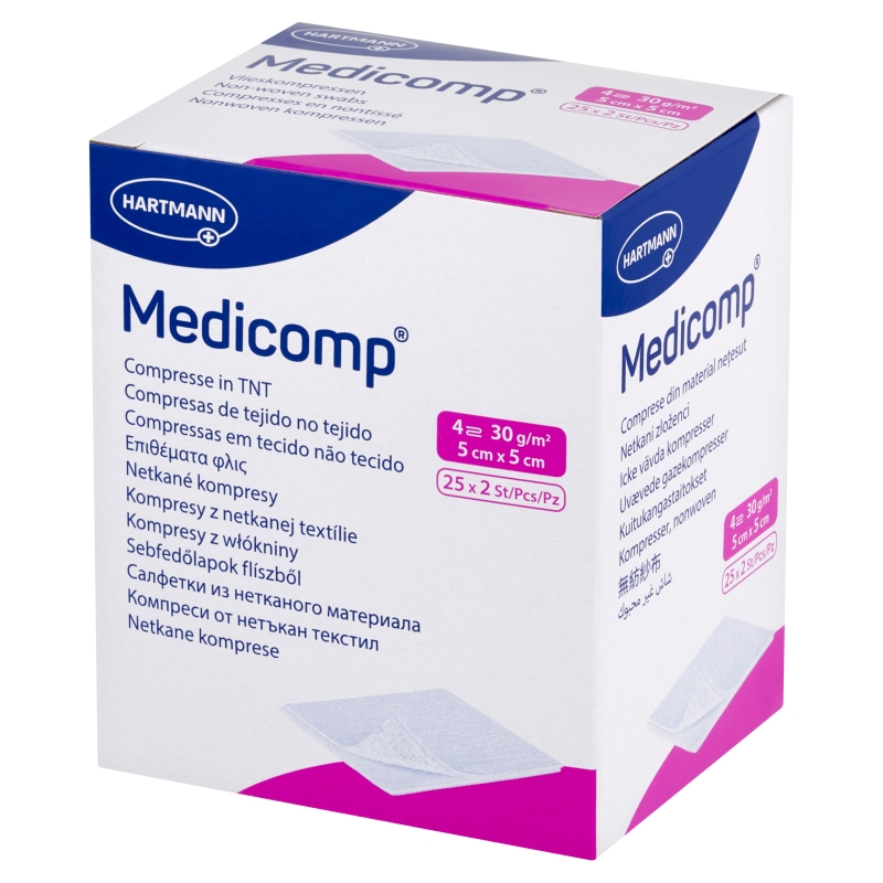 Kompresy MEDICOMP, jałowe, 5 x 5 cm 50 szt.