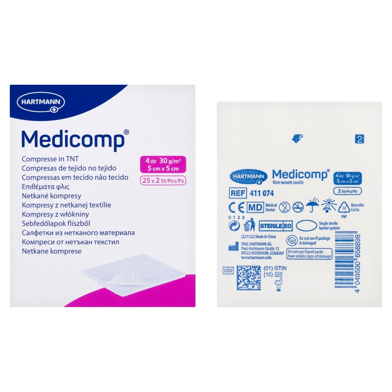 Kompresy MEDICOMP, jałowe, 5 x 5 cm 50 szt.