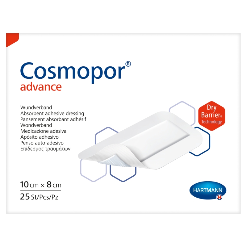 COSMOPOR ADVANCE, opatrunek jałowy 10 cm x 8 cm, 25 szt.