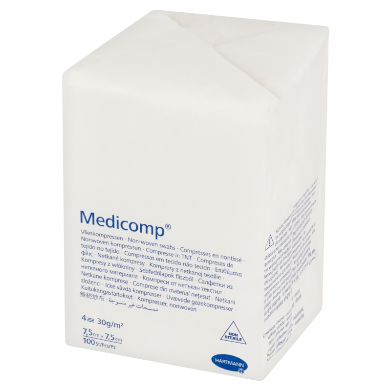Kompresy MEDICOMP , niejałowe, 7,5 cm x 7,5 cm, 100 szt.