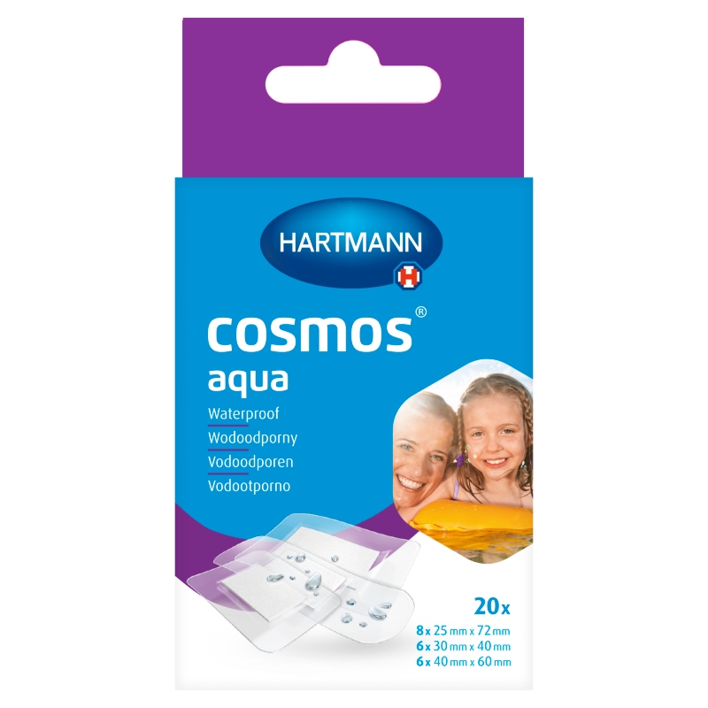 Cosmos Aqua , plaster wodoodporny 3 rozmiary, 20 szt.