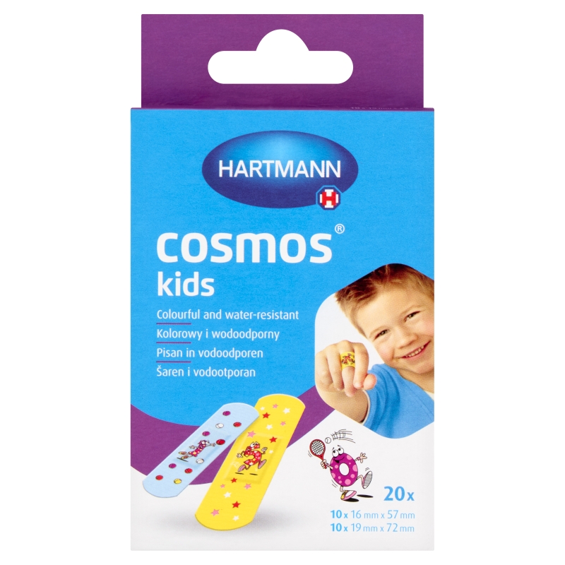 Cosmos Kids plaster kolorowy i wodoodporny dla dzieci, 20 szt.
