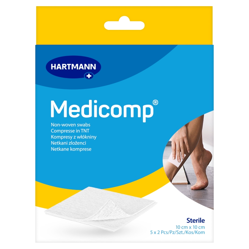 Kompresy MEDICOMP z włókniny 10 x 10cm, 10 szt.