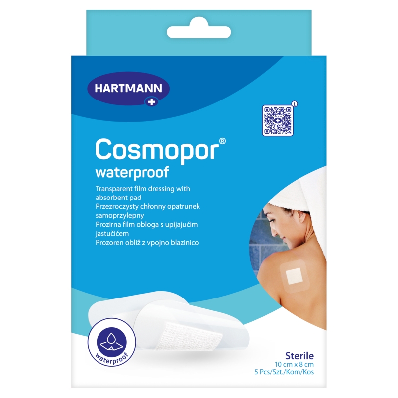 Cosmopor waterproof , opatrunek samoprzylepny przezroczysty 10 cm x 8 cm, 5 szt.