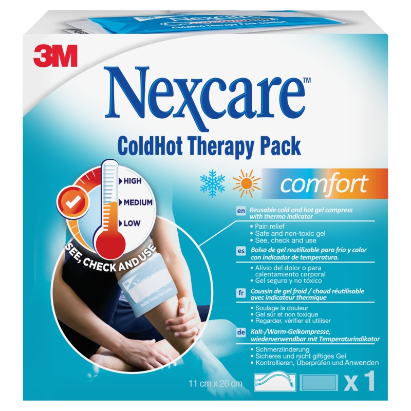 3M Nextcare ColdHot Therapy Pack Comfort okład zimno-ciepły żelowy wielokrotnego użytku, 11 x 26 cm, 1 szt.