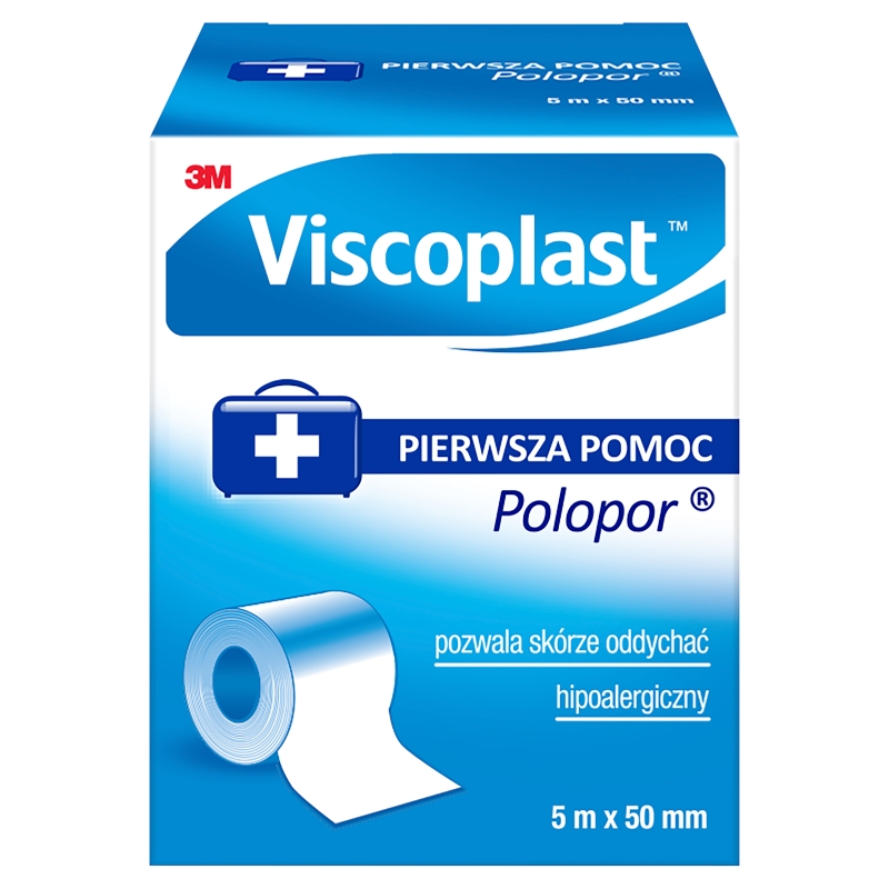 Viscoplast Polopor, przylepiec, rolka 5 m x 50 mm, 1 szt.