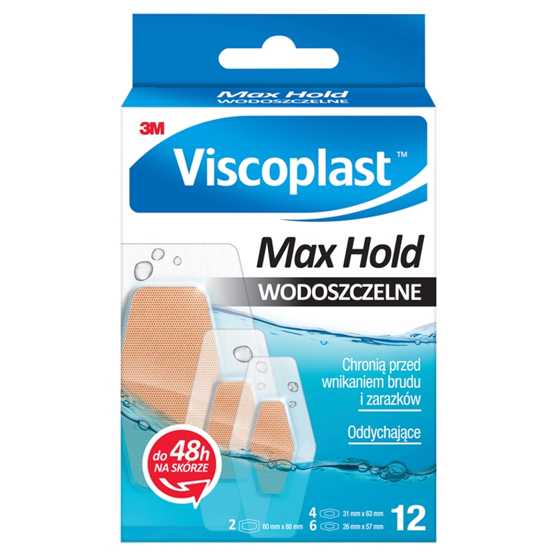 Viscoplast Max Hold , plastry oddychające, 12 szt.