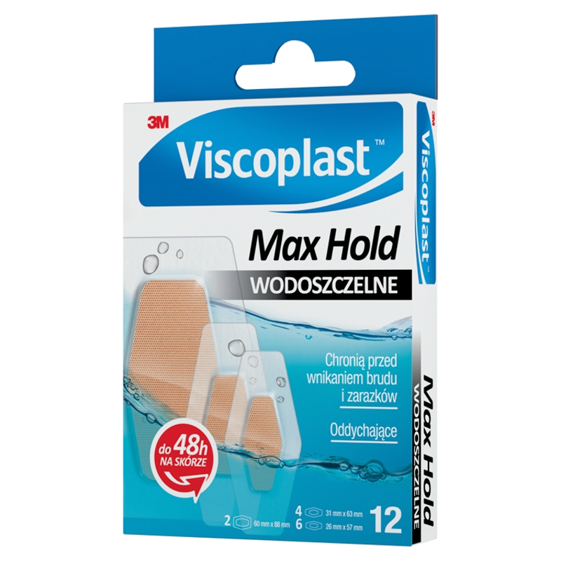 Viscoplast Max Hold , plastry oddychające, 12 szt.