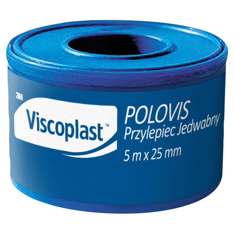 Viscoplast Polovis przylepiec jedwabny, rolka 5 m x 25 mm, 1 szt.