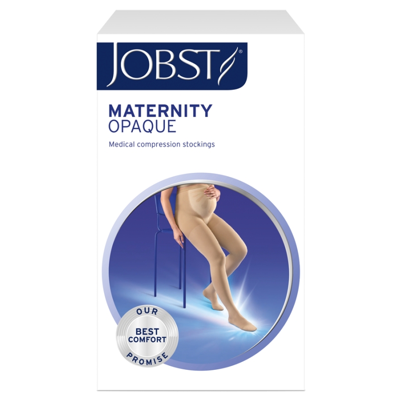 JOBST Maternity Opaque rajstopy uciskowe dla kobiet w ciąży, CCL1 karmel, rozmiar 2 ZP, 1 para