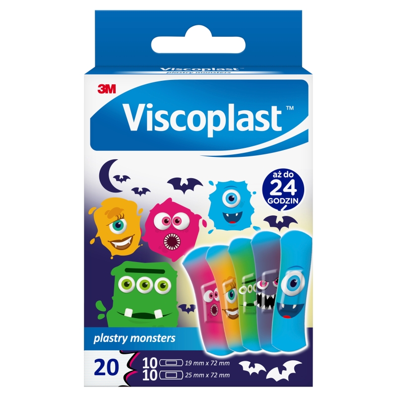 Viscoplast Monsters, plastry dla dzieci, 20 szt.