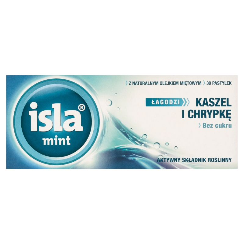 Isla - Mint pastylki łagodzące kaszel, chrypkę z olejkiem miętowym, 30 szt.