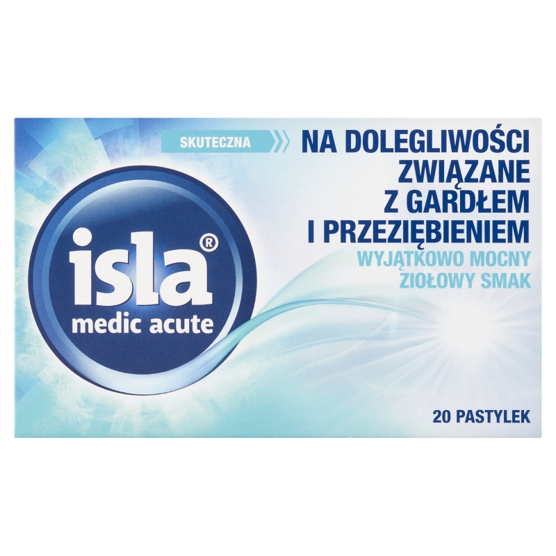 Isla medic acute, pastylki na dolegliwości związane z gardłem i przeziębieniem, 20 szt.