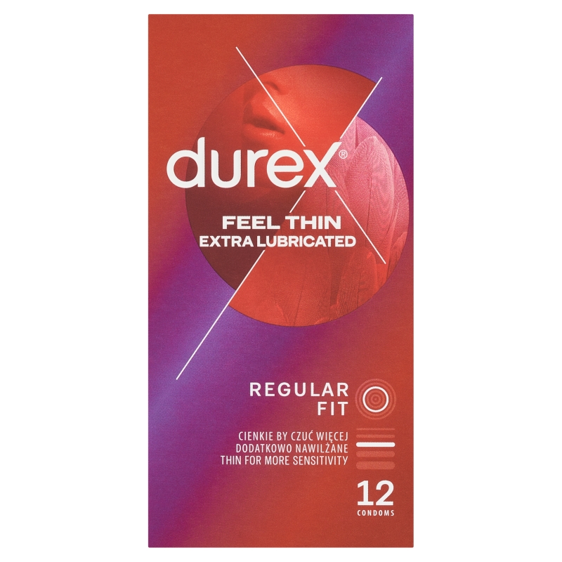 Durex Feel Thin Fetherlite Elite, ultracienkie prezerwatywy, 12 szt.