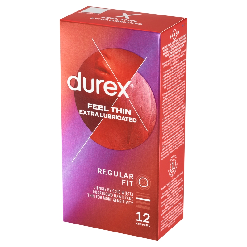 Durex Feel Thin Fetherlite Elite, ultracienkie prezerwatywy, 12 szt.