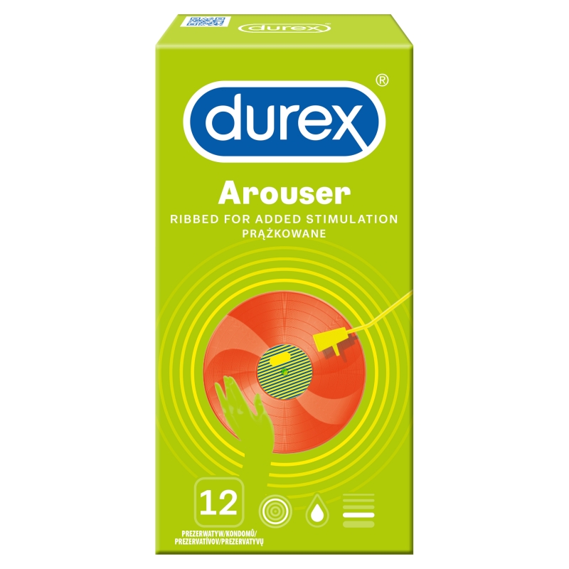 Durex Arouser, prezerwatywy prążkowane, 12 szt.