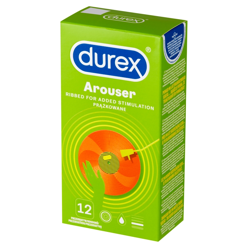 Durex Arouser, prezerwatywy prążkowane, 12 szt.