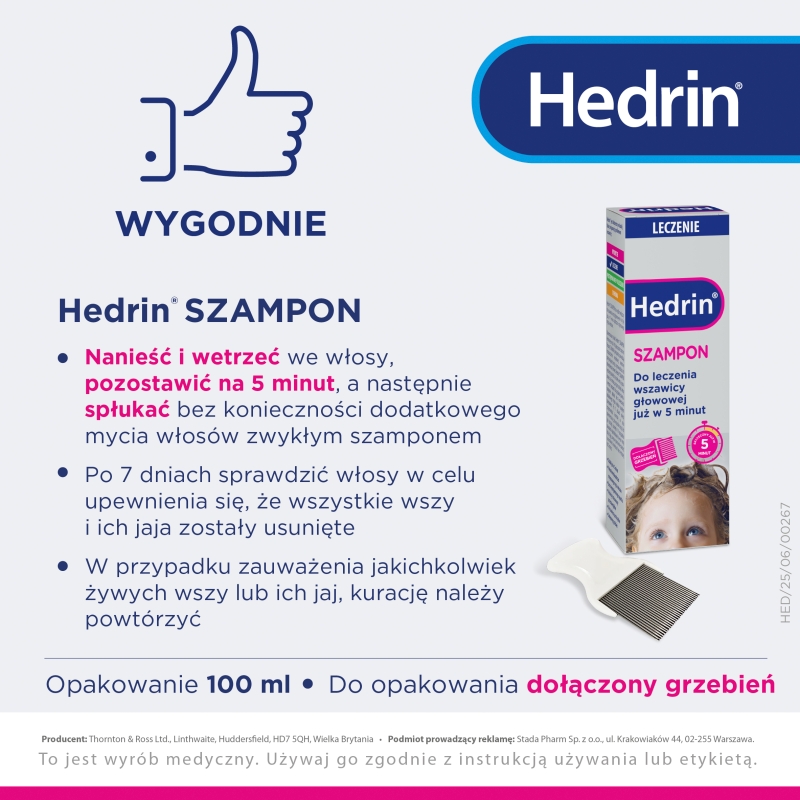 Hedrin , szampon na wszawice, 100 ml