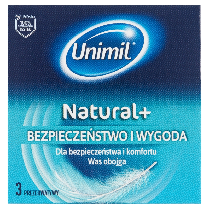 Unimil Natural+, prezerwatywy, 3 szt.