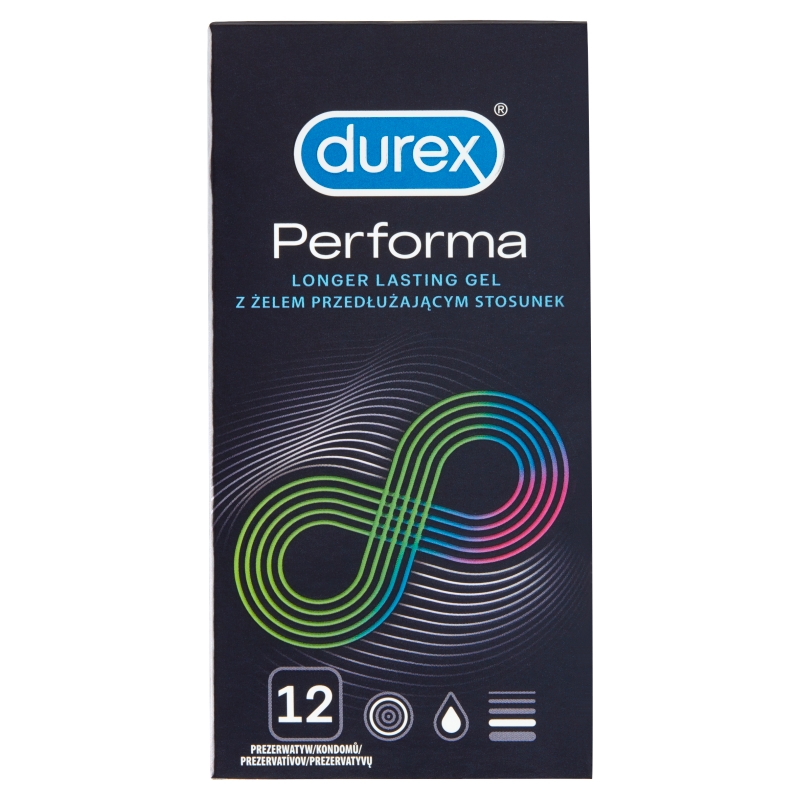 Durex Performa Now Easy-on, prezerwatywy przedłużające stosunek, 12 szt.