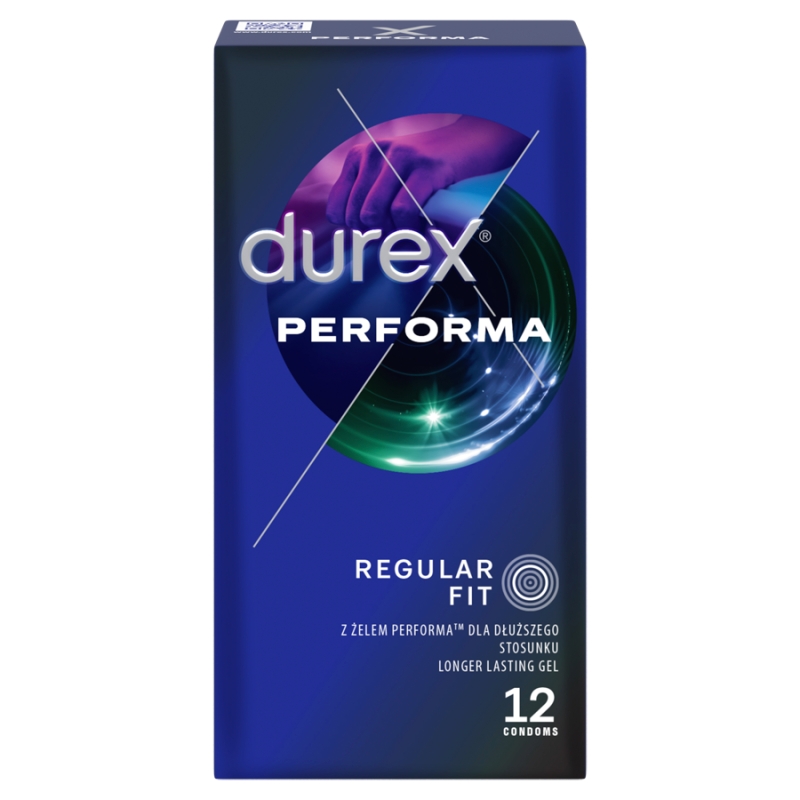 Durex Performa Now Easy-on prezerwatywy przedłużające stosunek, 12 szt.