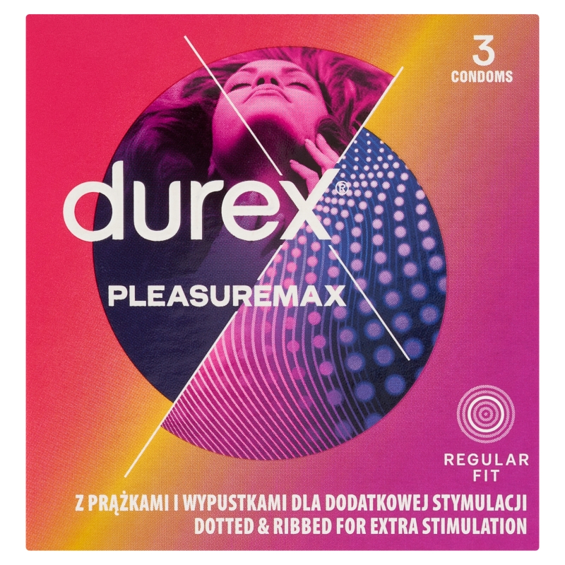 Durex PleasureMax, prezerwatywy ze zwiększoną ilością lubrykantu, 3 szt.