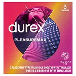 Durex PleasureMax prezerwatywy ze zwiększoną ilością lubrykantu, 3 szt.