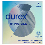 Durex Invisible prezerwatywy dla większej bliskości, 3 szt.