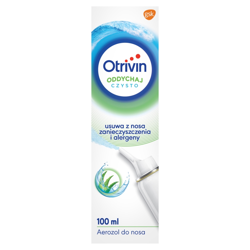 Otrivin Oddychaj Czysto, aerozol usuwający z nosa zanieczyszczenia i alergeny, 100 ml