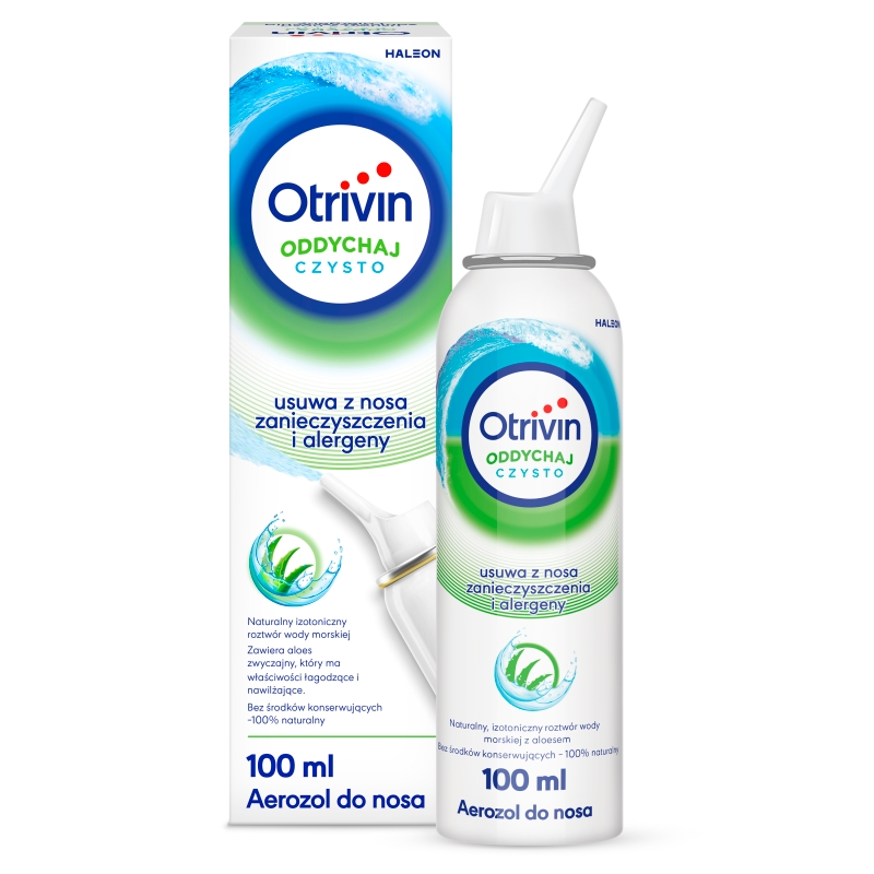 Otrivin Oddychaj Czysto, aerozol usuwający z nosa zanieczyszczenia i alergeny, 100 ml