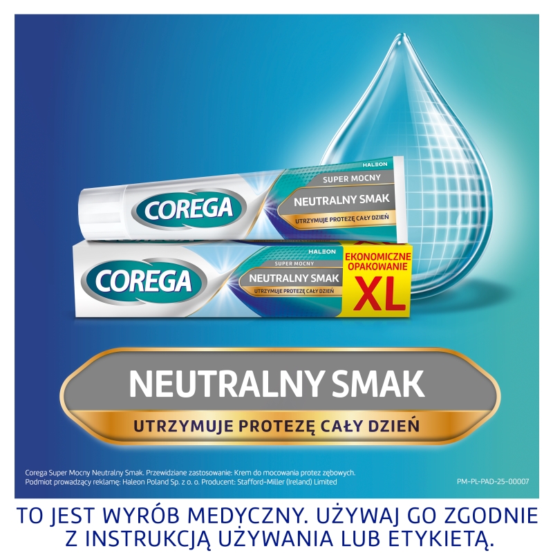COREGA Super Mocny, neutralny smak XL krem do protez 70g