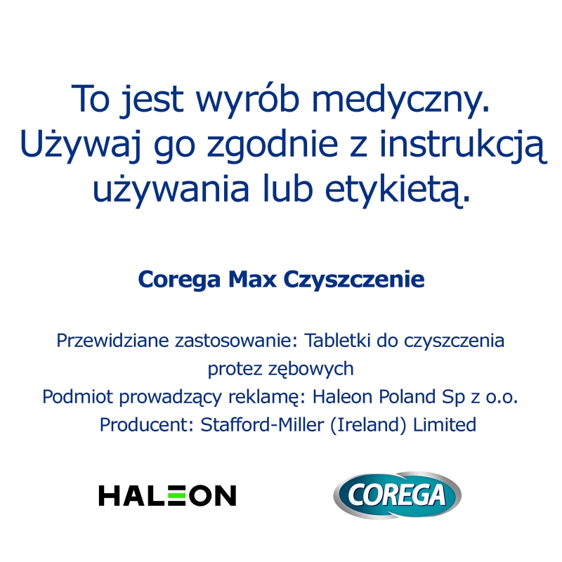 Corega Power Max Czyszczenie, tabletki do czyszczenia protez, 30 szt.