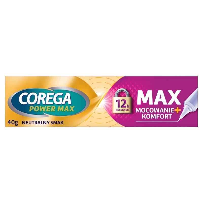 Corega Max Mocowanie + Komfort , krem mocujący do protez neutralny , 40g