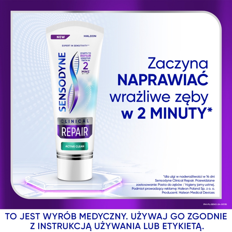 Sensodyne Clinical Repair Active Clean, pasta, 75 ml