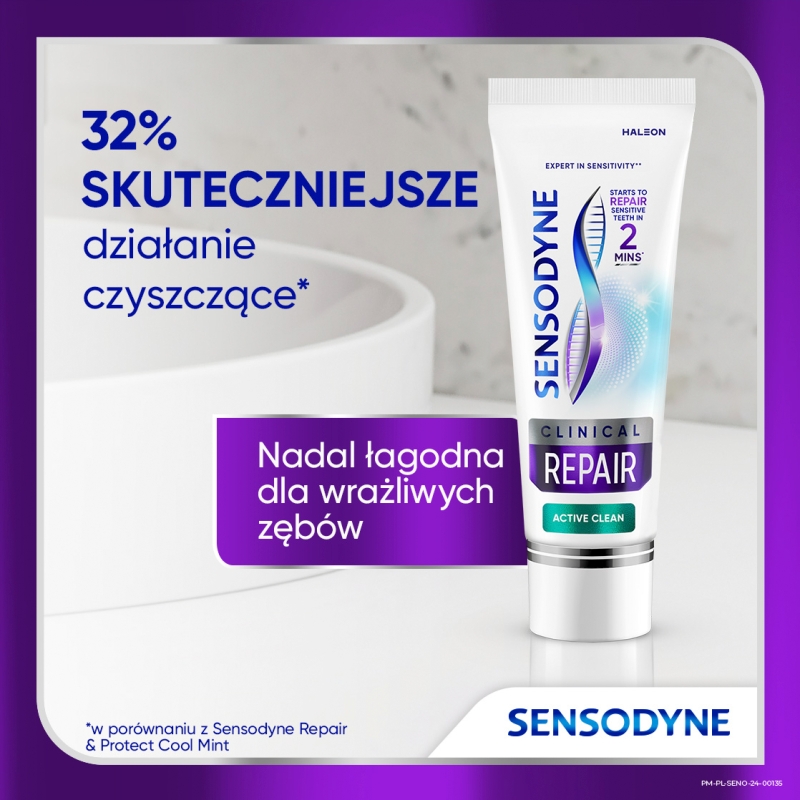 Sensodyne Clinical Repair Active Clean, pasta, 75 ml
