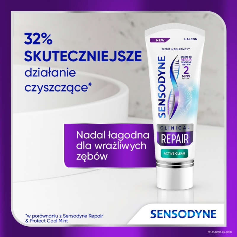 Sensodyne Clinical Repair Active Clean, pasta, 75 ml