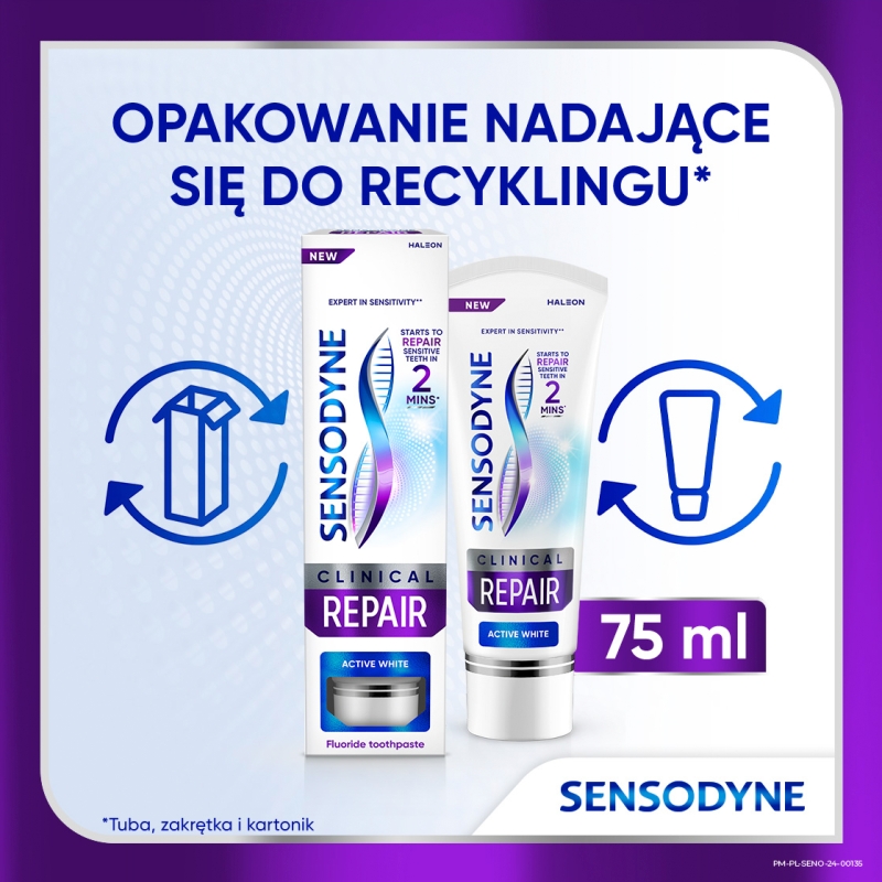 Sensodyne Clinical Repair Active White, pasta. 75 ml
